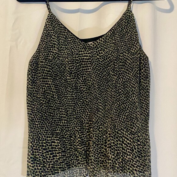 Topshop US size 8, Black and Green Patterned Camisole - Picture 1 of 5